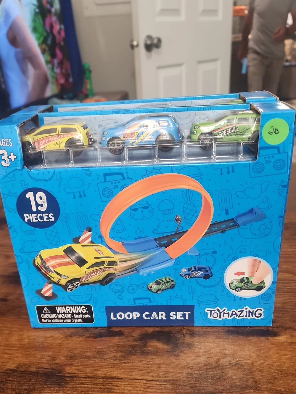 Loop Car Set - Blue Track with Orange Loop & 3 Pull-Back Cars